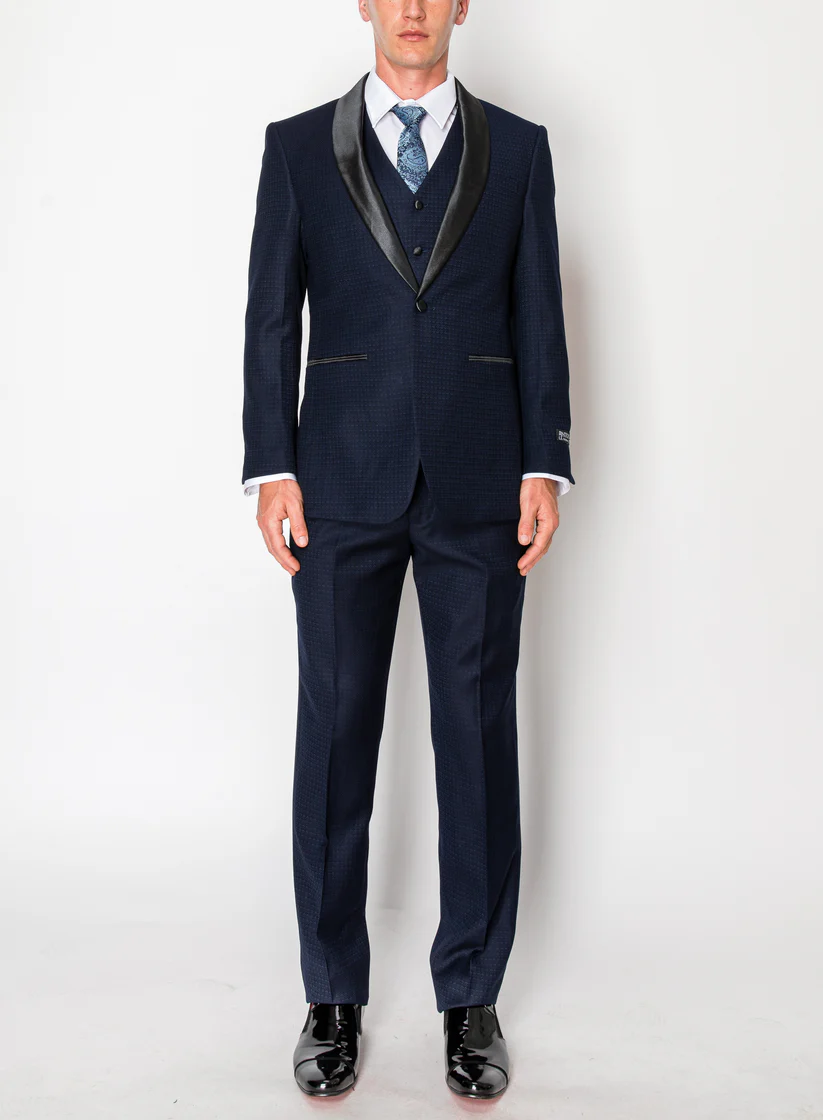 (front) navy with design tux